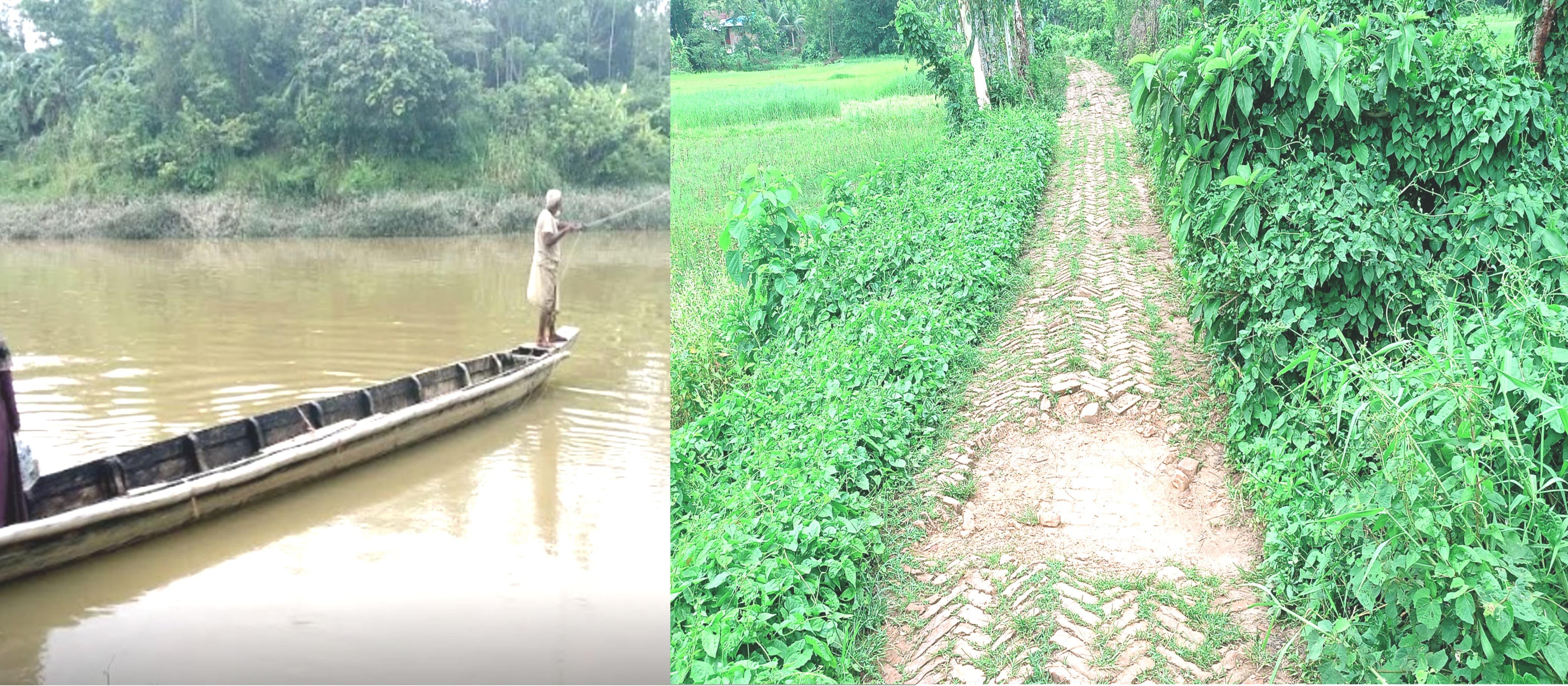 নোয়াজিষপুর হোসাইন জ্জামান সড়কের দুর্দশা; হালদায়  সেতু হলে বদলে যাবে তিন উপজেলার মানুষের জনজীবন